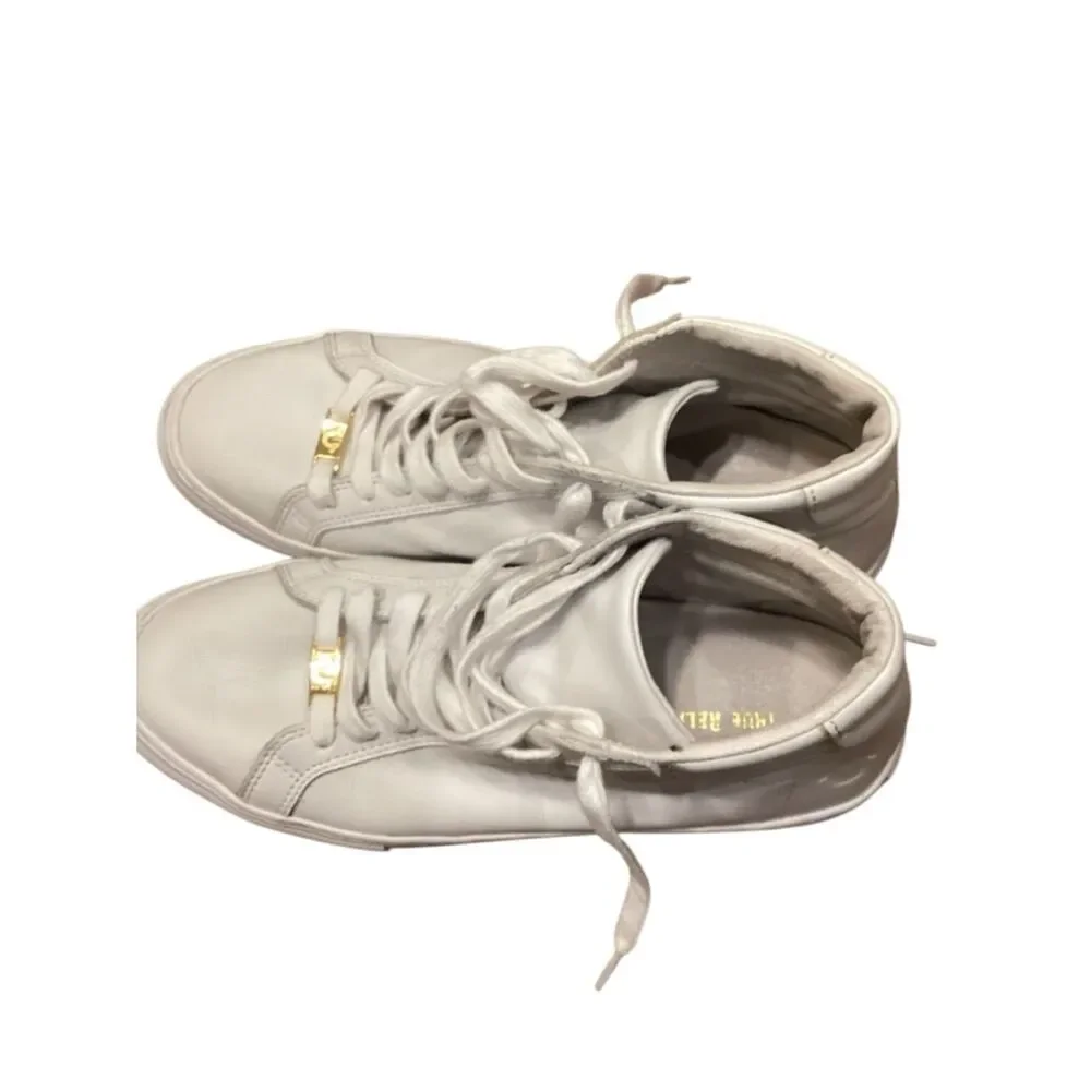 True Religion Mens Leather White Mid Trainers Sneakers Shoes size 7